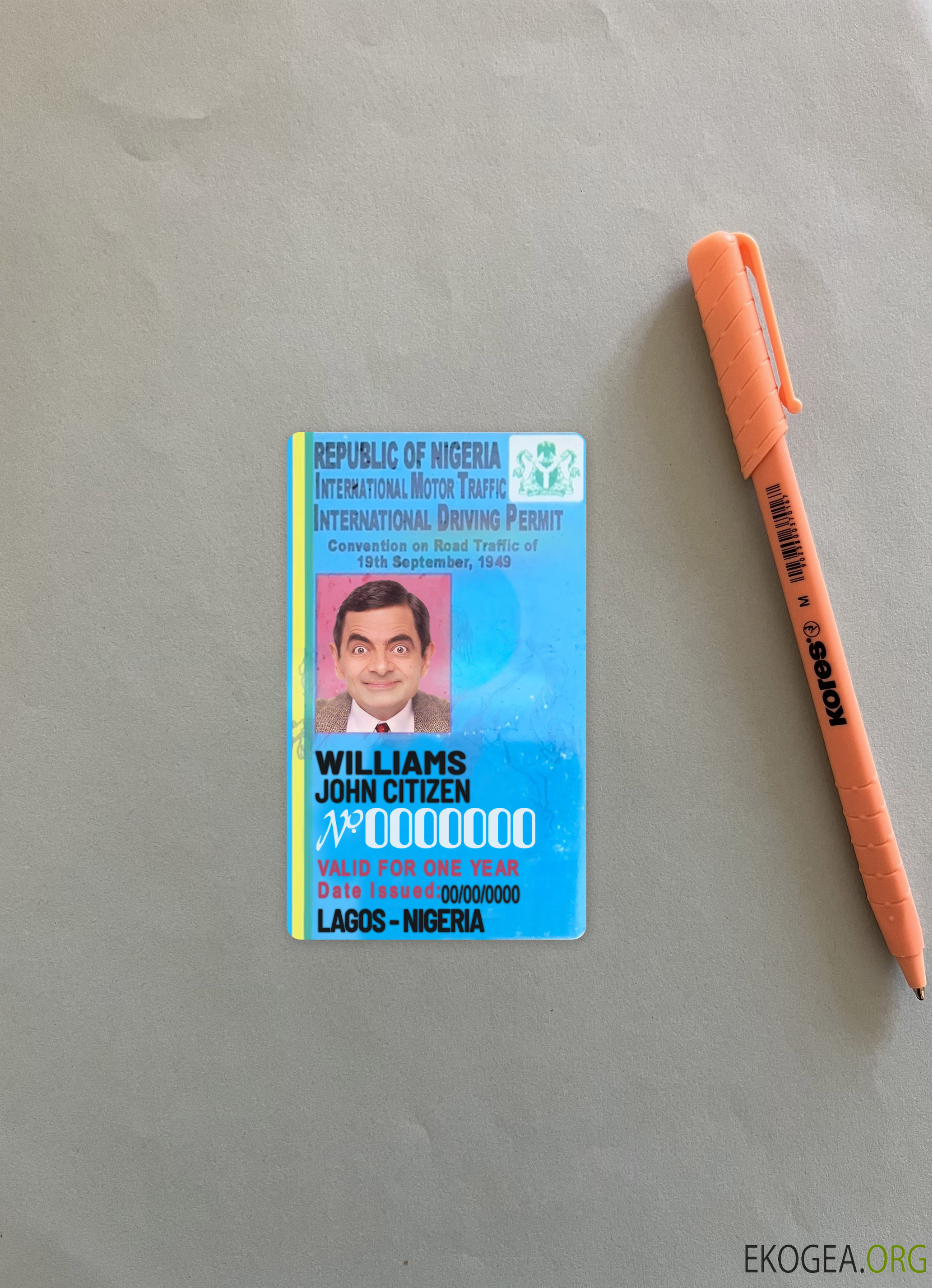 Nigeria permis de conduire international photolook recto